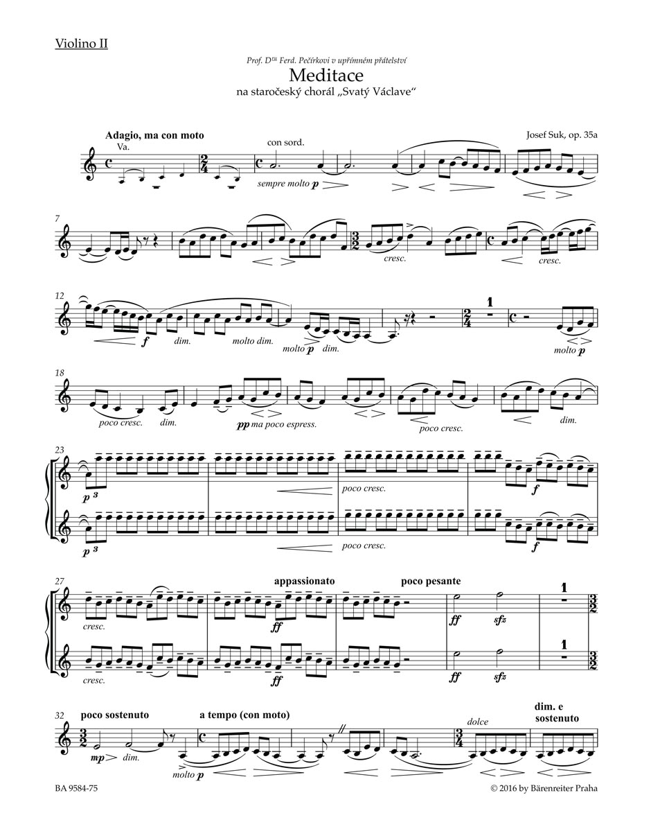 Meditace na staročeský chorál Svatý Václave op. 35a