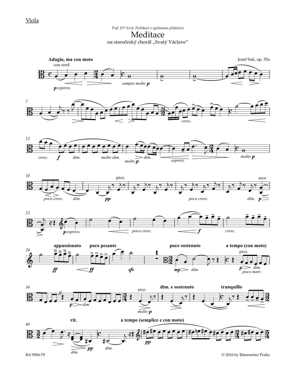 Meditace na staročeský chorál Svatý Václave op. 35a