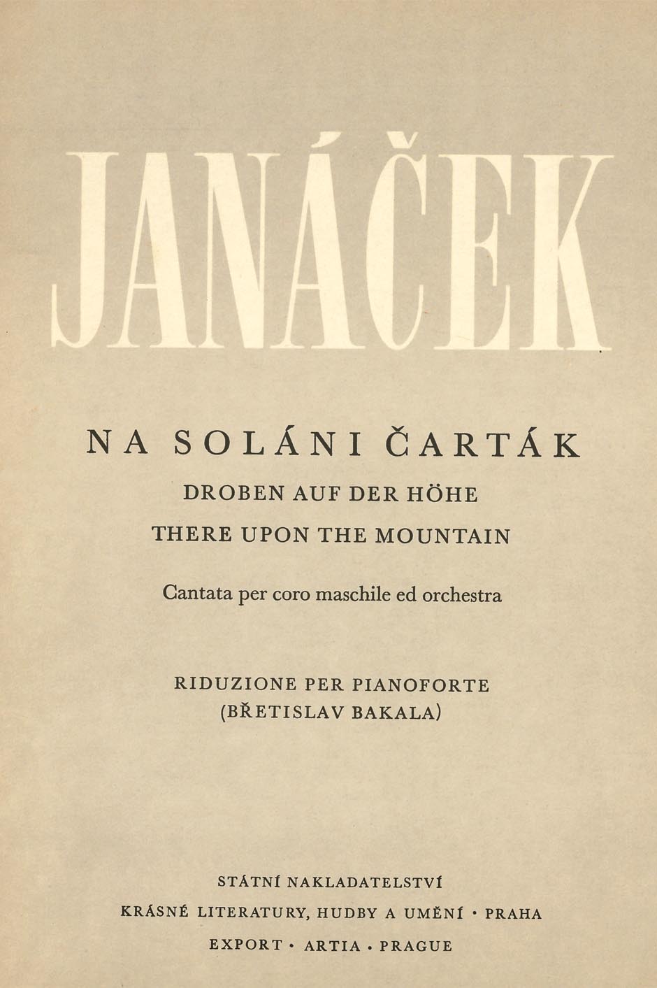 Na Soláni Čarták (Kantáta pro mužský sbor a orchestr)